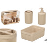 SET DISPENSER BICCHIERE VASSOIO RIGHE BEIGE