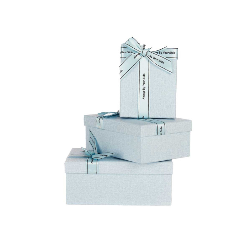 SET 3 CAJAS CARTON RECTANGULAR AZUL PALO LAZO