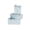 SET 3 SCATOLE CARTONE RETTANG CELESTE FIOCCO