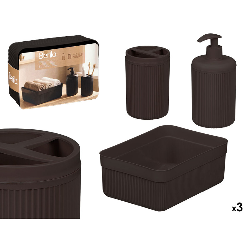 SET DISPENSADOR COPO BANDEJA RISCAS PRETO