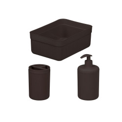 SET DISPENSADOR COPO BANDEJA RISCAS PRETO
