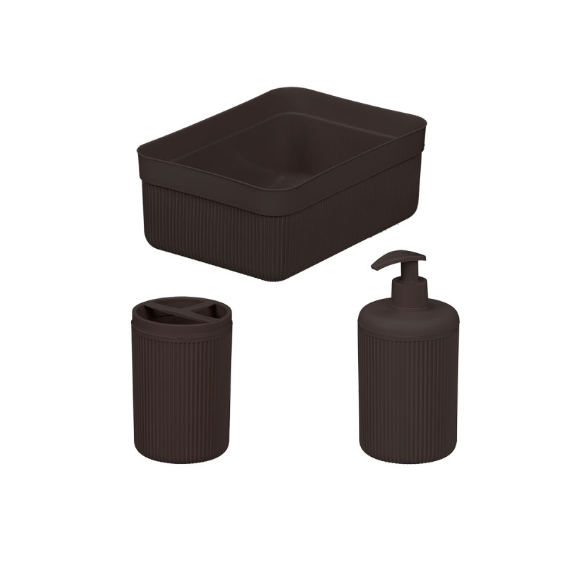 SET DISTRIBUTEUR VERRE PLATEAU RAYURES NOIR