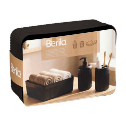 SET DISPENSADOR COPO BANDEJA RISCAS PRETO
