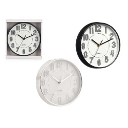 RELOJ REDONDO 20 CM NUMEROS RAYAS SURT 2 