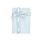 SET 3 RECTANGULAR CARDBOARD BOXES PALE BLUE BOW