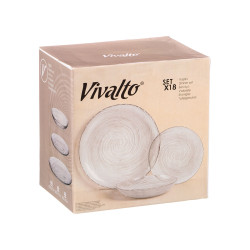 VAISSELLE VERRE 18 PCS TRANSPARENTE