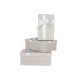 SET 3 BOÎTES EN CARTON RECTANG. GRIS CLAIR NOEUD