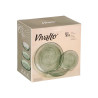 GLASS GREEN DINNERWARE 18 PCS