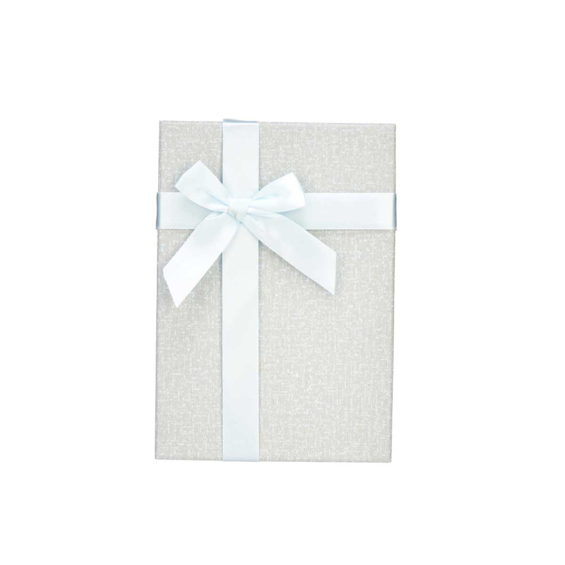 SET 3 CAJAS CARTON RECTANGULAR GRIS CLARO LAZO