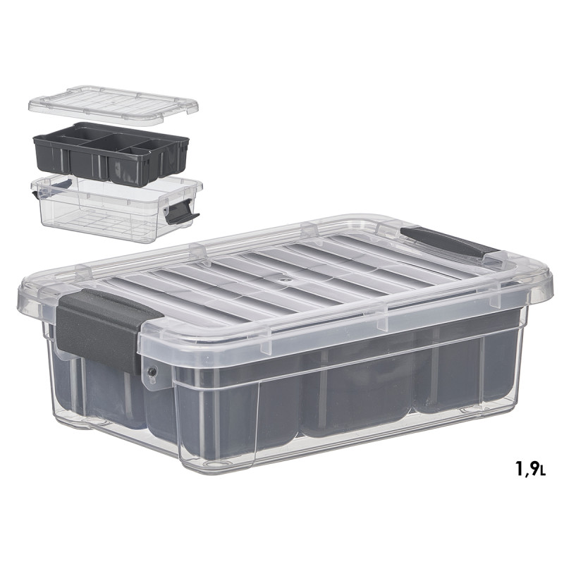 ANTHRACITE 5 COMPARTMENT ORGANIZER BOX 1,2L