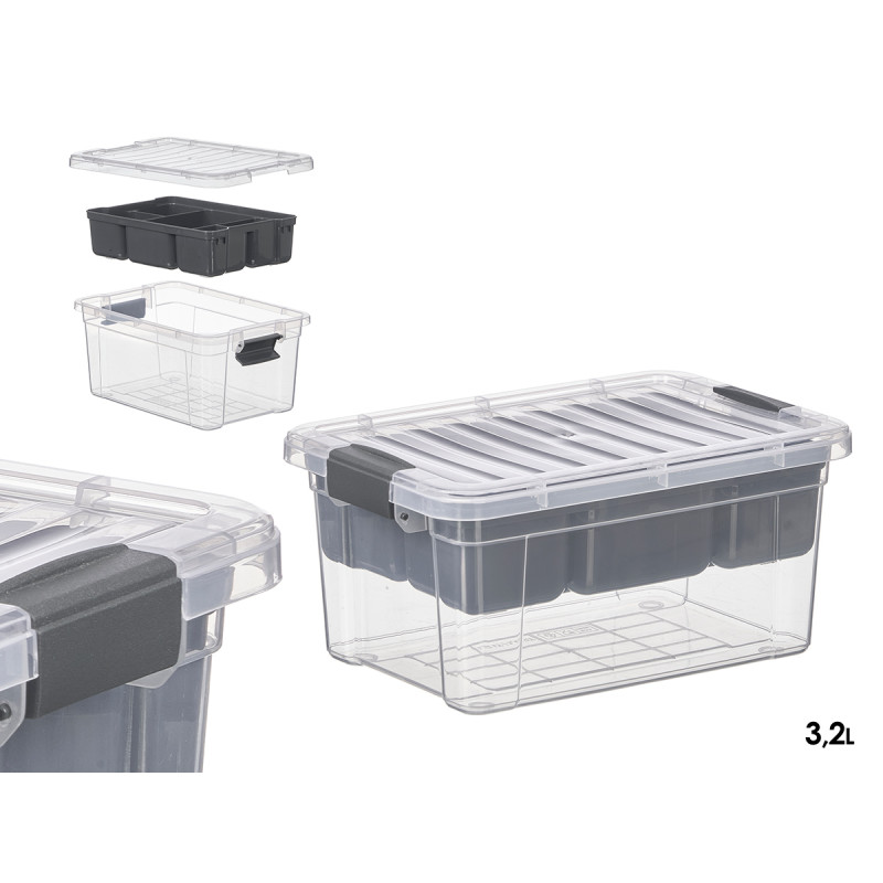 SCATOLA ORGANIZZATRICE ANTRACITE 5 SCOMPARTI 3,2L