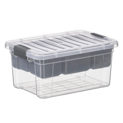 CAJA ORGANIZADORA ANTRACITA 5 HUECOS 3,2L