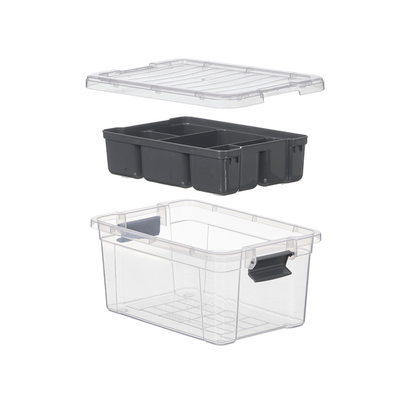 ANTHRACITE 5 COMPARTMENT ORGANIZER BOX 3,2L