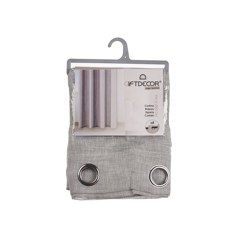 CORTINA 140X260CM 8 ANILLAS GRIS