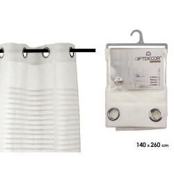 CURTAIN FONDED STRIPES NATURAL