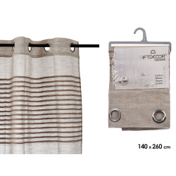 CORTINA RAYAS PLEGADAS MARRON