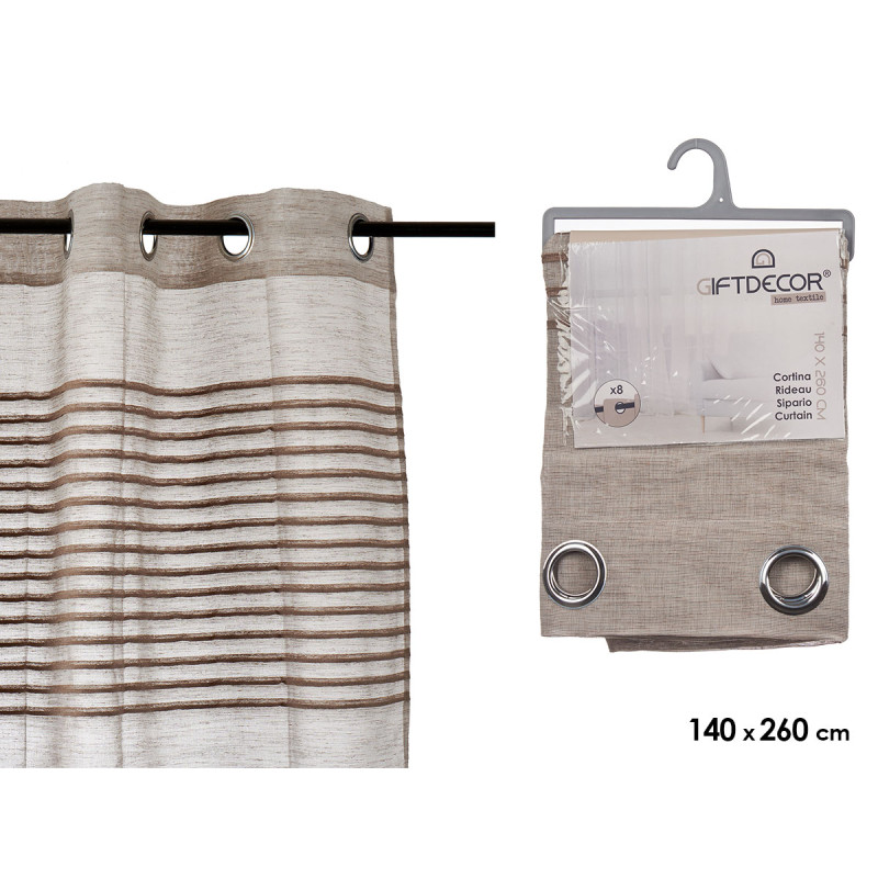 CORTINA RAYAS PLEGADAS MARRON