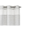 RIDEAU RAYURES PLIES GRIS CLAIRE