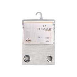 CURTAIN FONDED STRIPES LIGHT GREY