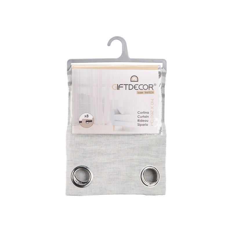 CURTAIN FONDED STRIPES LIGHT GREY