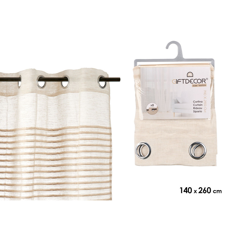CURTAIN FONDED STRIPES BEIGE