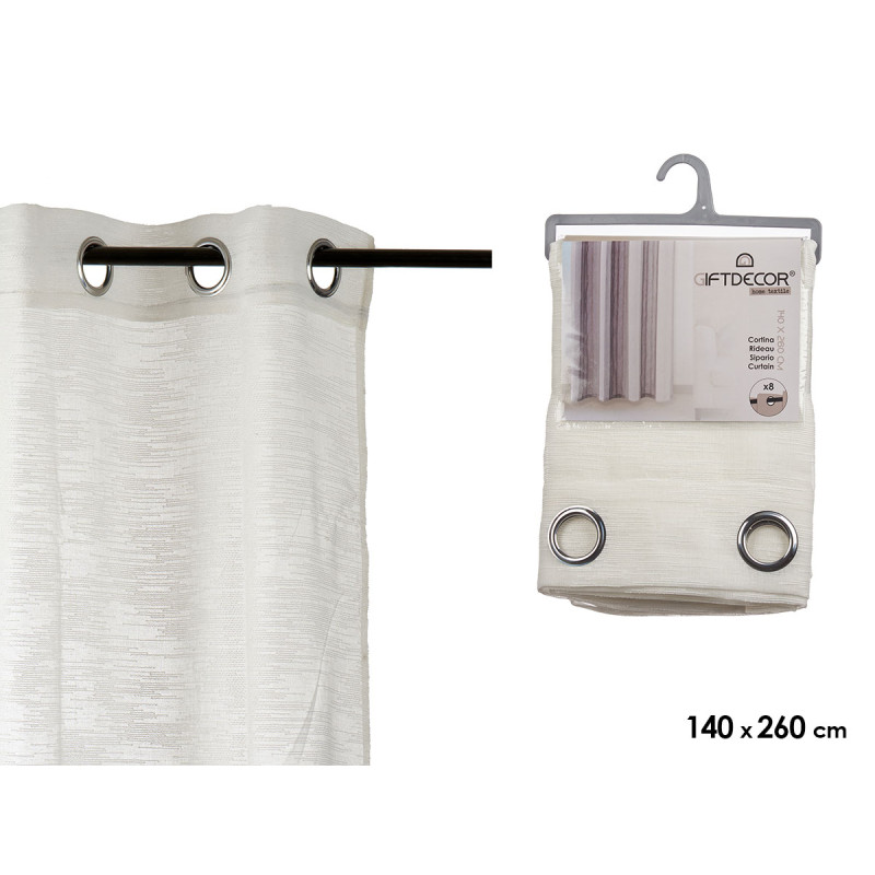 CURTAIN MULTISTRIPES NATURAL 140X260 CM