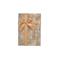 SET 3 RECT. CARDBOARD BOXES BROWN STRIPES BOW