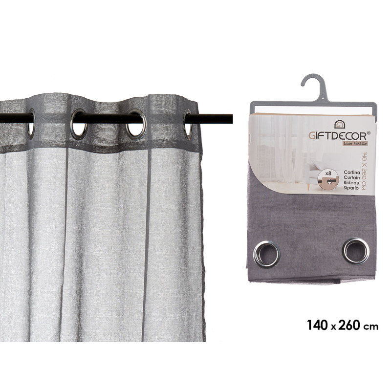 CORTINA CINZA ESCURO 140X260 CM