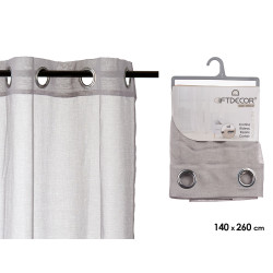 LIGHT GREY LACE CURTAIN 140X260 CM