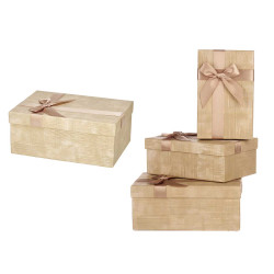 CONJ 3 CAIXAS CARTAO RECTANG NATURAL RISCAS LAÇO