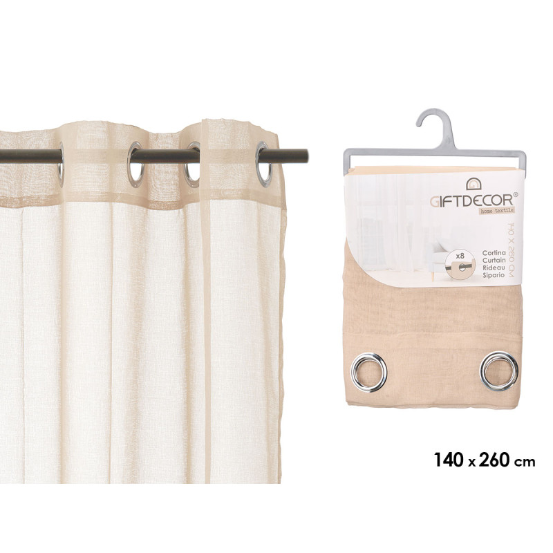 BEIGE LACE CURTAIN 140X260 CM