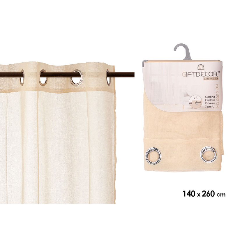 CORTINA VISILLO NATURAL 140X260 CM