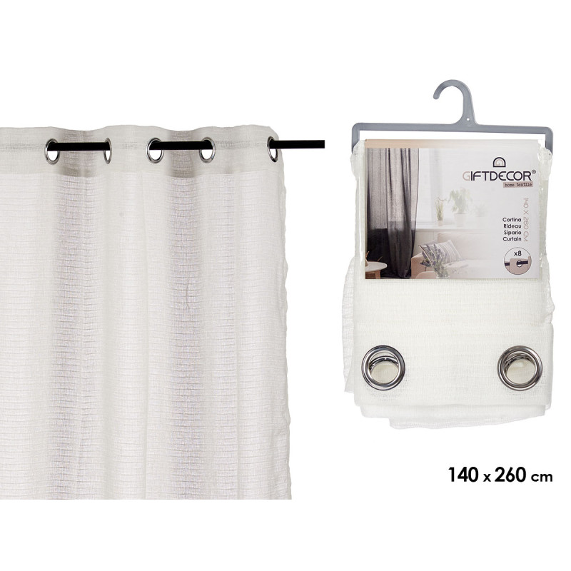 CORTINA VISILLO BRANCA 140X260 CM