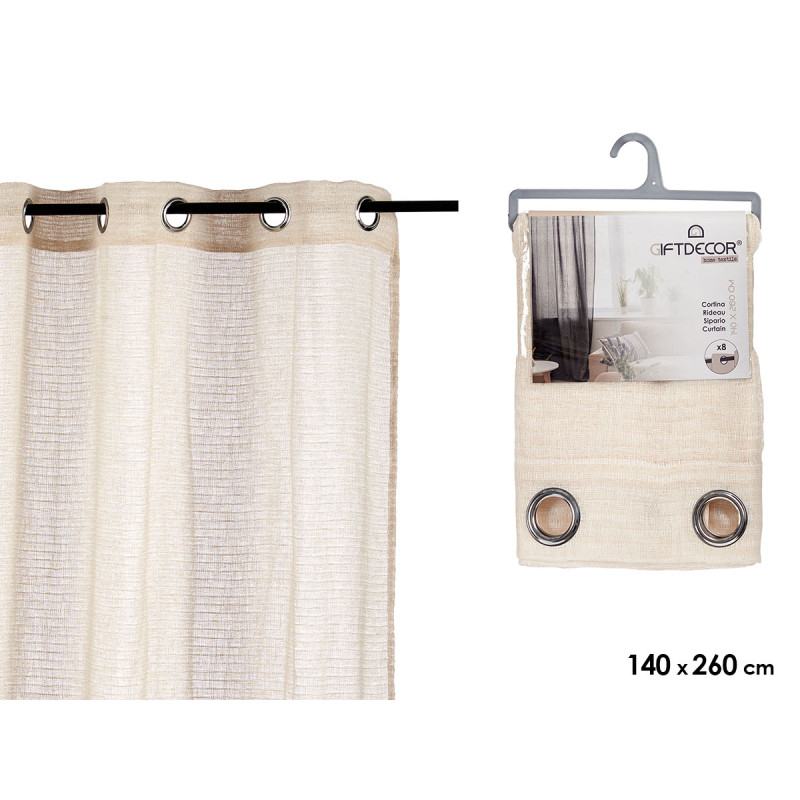 CORTINA VISILLO BEIGE 140X260 CM