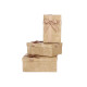 SET 3 CAJAS CARTON RECTANGULAR NATURAL RAYAS LAZO