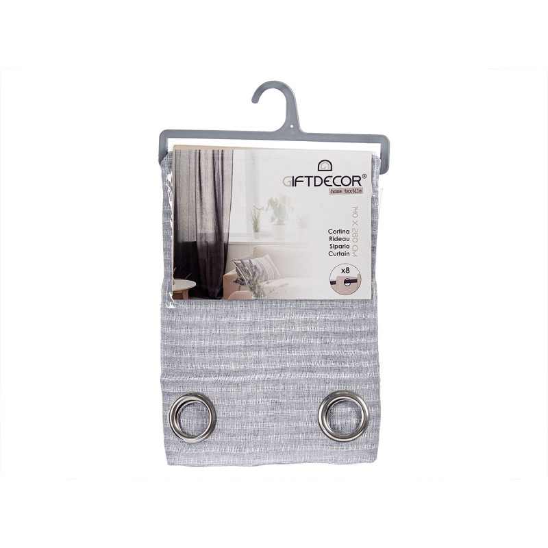 RIDEAU DENTELLE GRIS CLAIR 140X260 CM