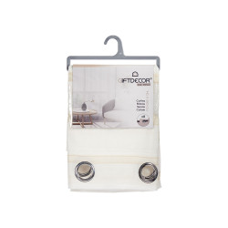 RIDEAU DENTELLE RAYURES BEIGE 140X260 CM