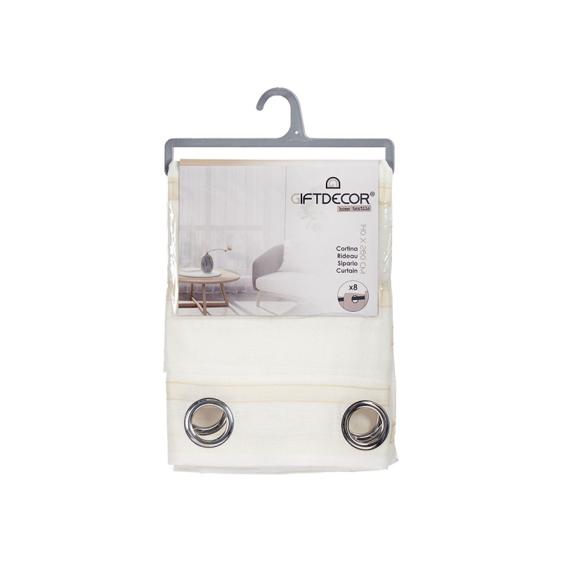 TENDINA RIGHE BEIGE 140X260 CM