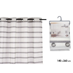 TENDINA RIGHE GRIGIO 140X260 CM