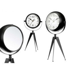 FORGE CLOCK OVAL DIAL MIRROR BLACK 32CM
