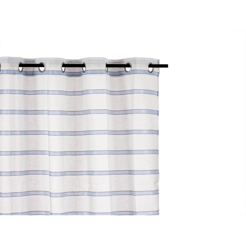 CORTINA VISILLO COM RISCAS AZUL 140X260 CM