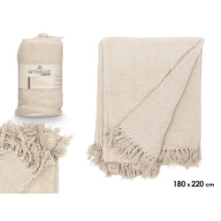 MULTIUSOS POMPON NATURAL 180X220CM