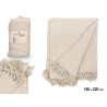 COVER MULTI-USE POMPON NATURAL 180X220CM