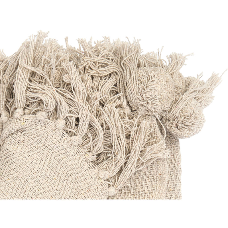 COVER MULTI-USE POMPON NATURAL 180X220CM