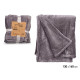 COUVERTURE EN SOIE GRIS CLAIR 130X160CM