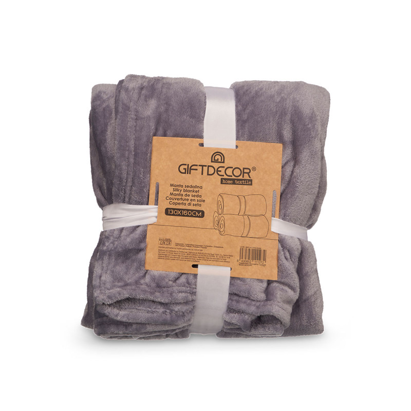 SILKY BLANKET LIGHT GREY 130X160XM