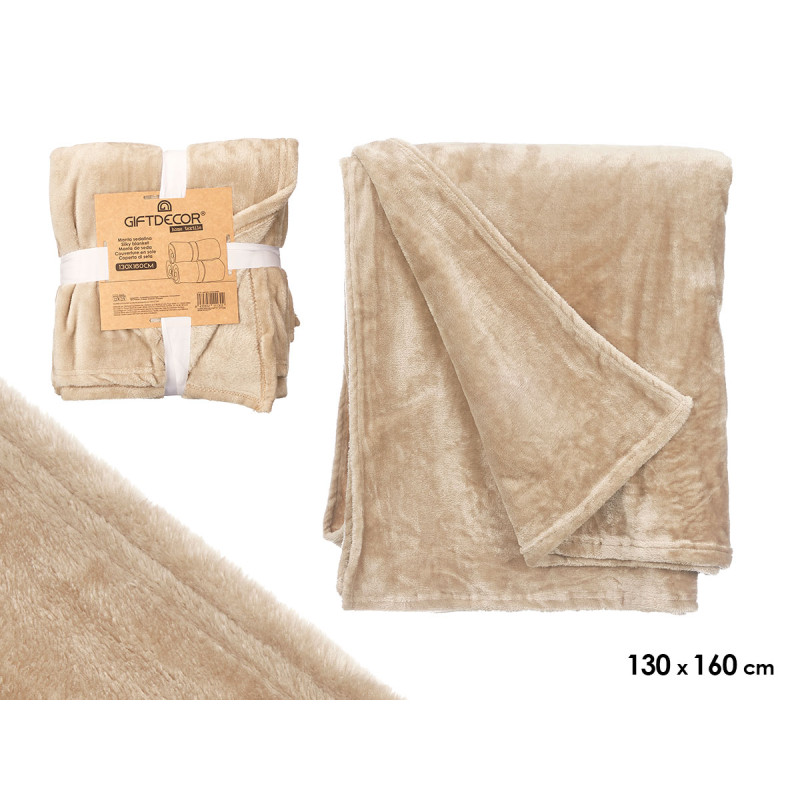 COUVERTURE EN SOIE BRUN 130X160CM