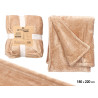COUVERTURE EN SOIE BEIGE 180X220CM