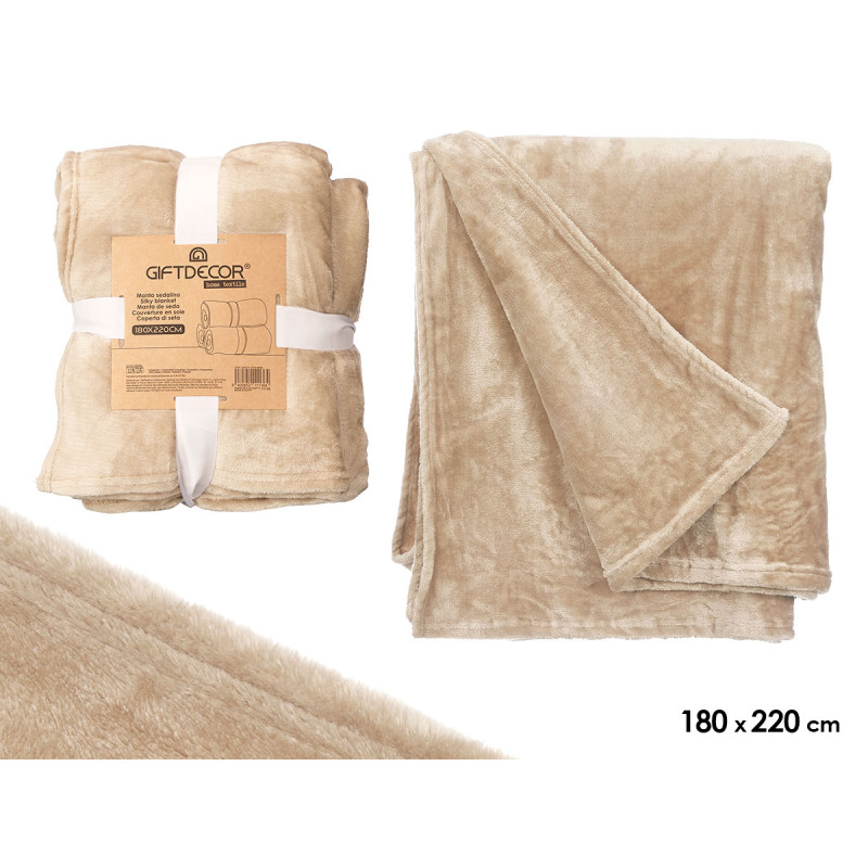 SILKY BLANKET BROWN 180X220CM