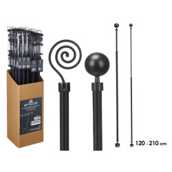 BASTONE TENDA ASS 2 120-210CM NERO 